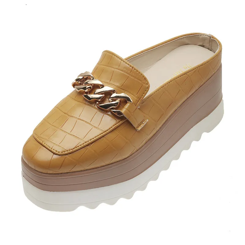 Wedge Half Mop Toe Casual Shoes Platform