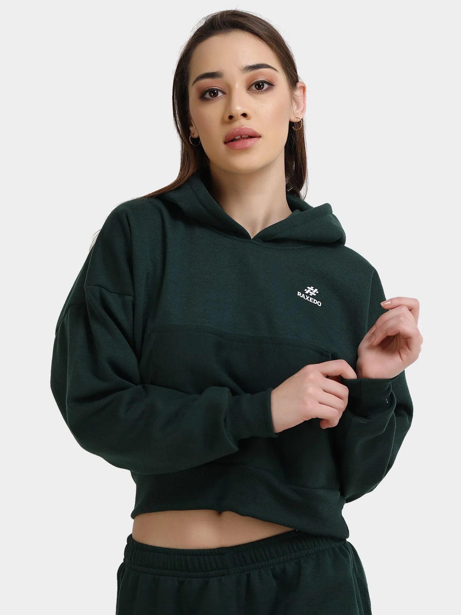 Women Fleece Crop Hoodie