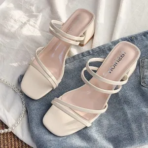 Women High Heel Sandals Summer Casual Female Shoes Woman Square Heel Open Toe Ankle Strap Ladies Sandalias Wedge Shoe 2022 New