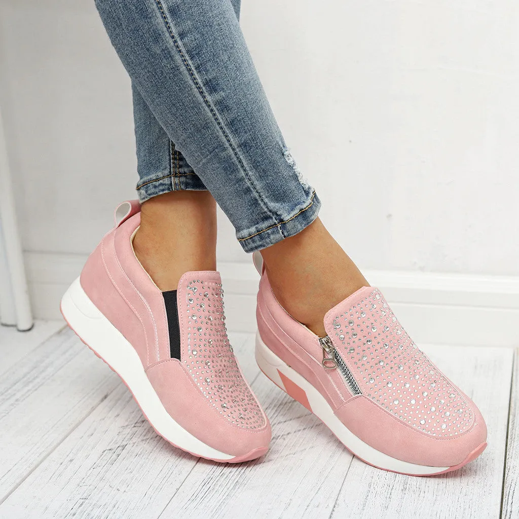 Women Sneakers Female Knitted Vulcanized Shoes Women Ankle Flats