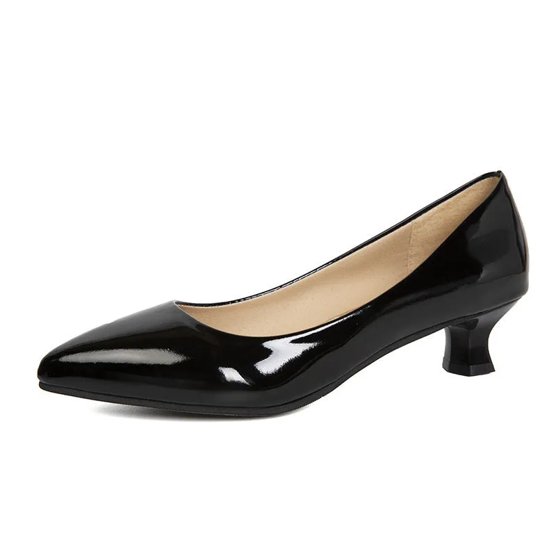 Women's Black Formal Wear Professional Leather Shoes