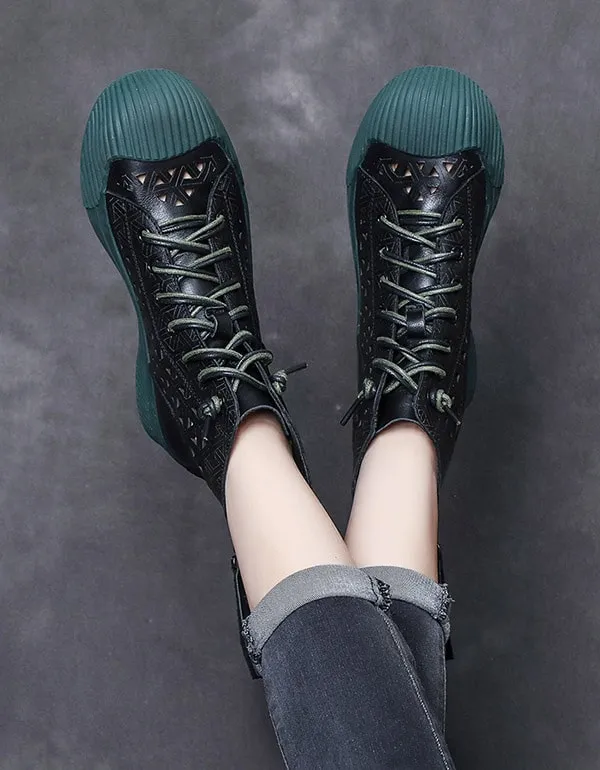 Women's Handmade Hollow Summer Leather Sneakers