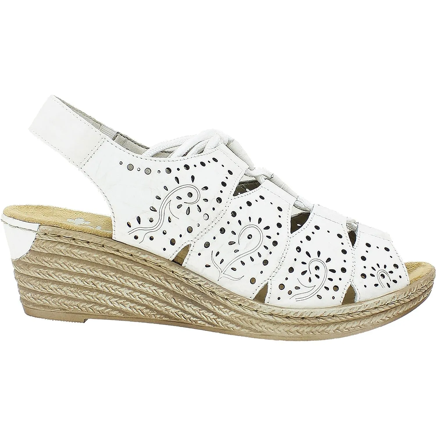 Women's Rieker 62465-80 White Leather