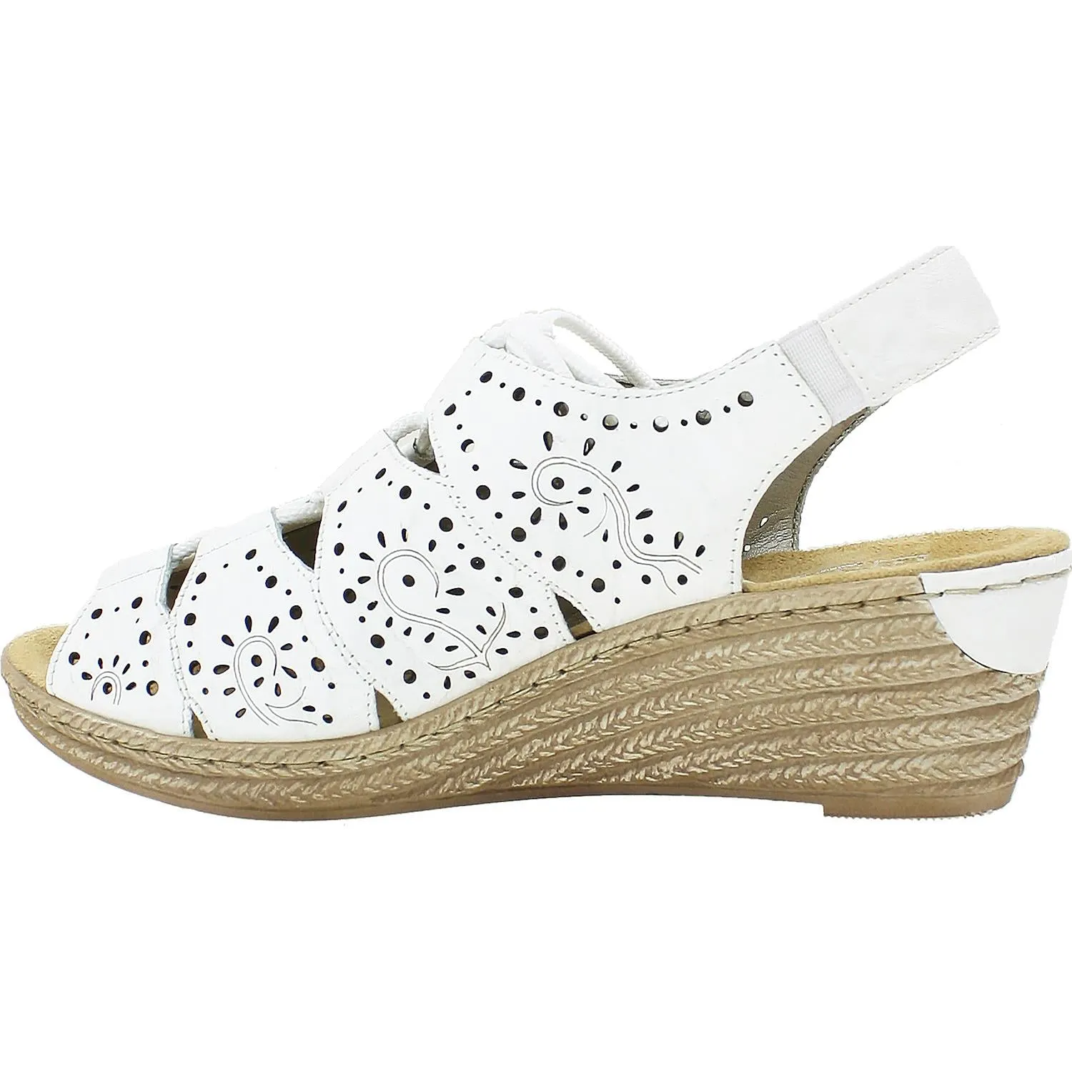 Women's Rieker 62465-80 White Leather