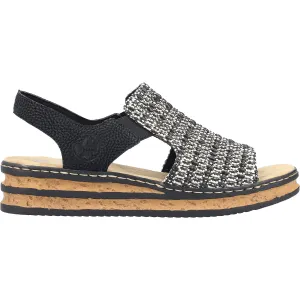 Women's Rieker 62971-00 Black/Sand Woven