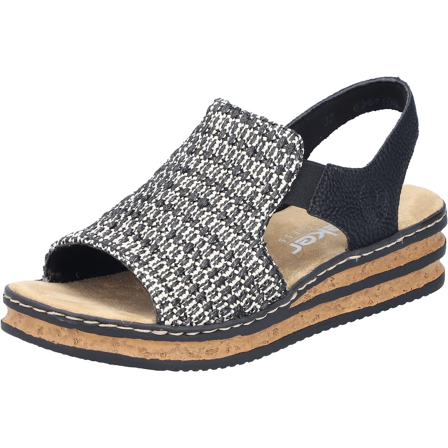 Women's Rieker 62971-00 Black/Sand Woven