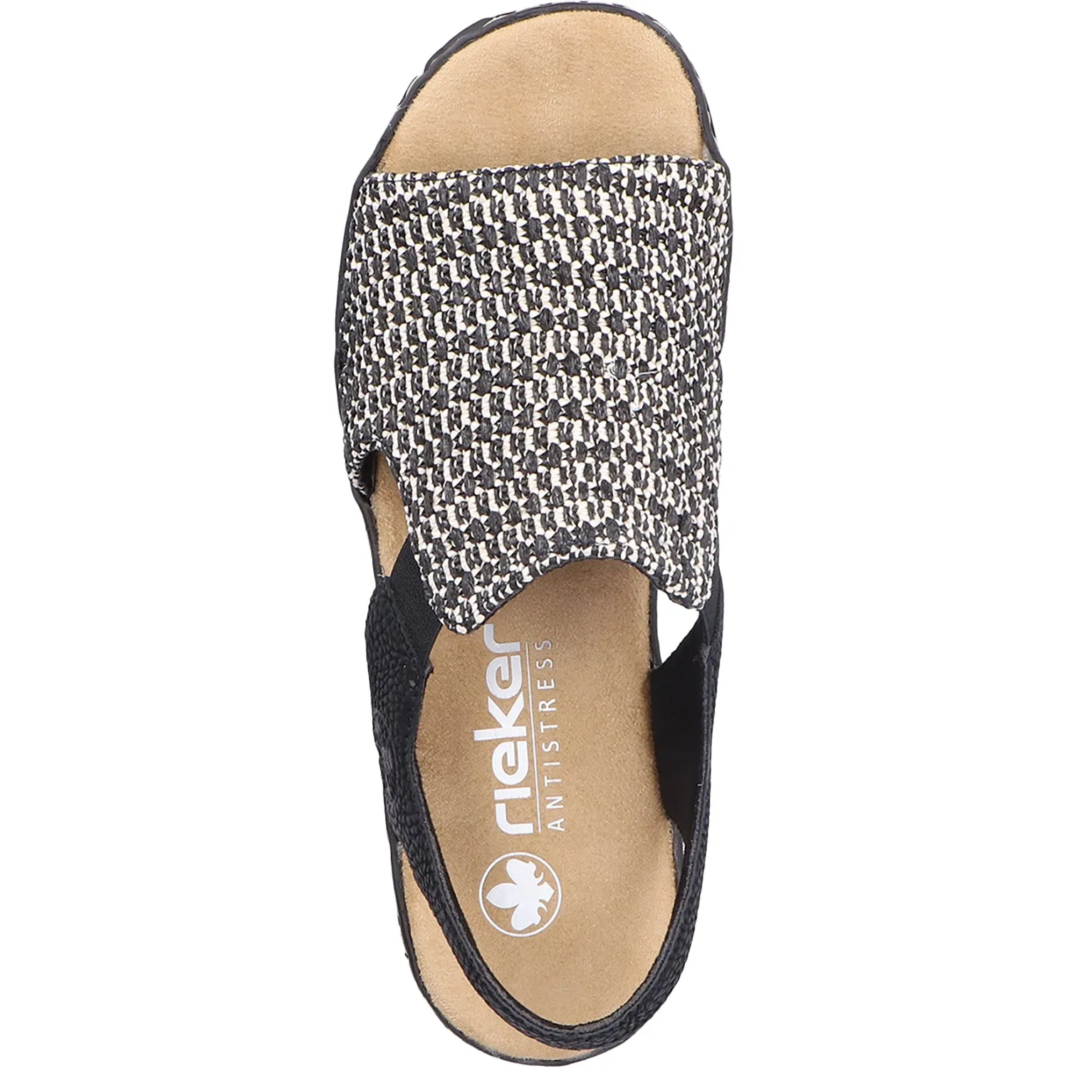 Women's Rieker 62971-00 Black/Sand Woven