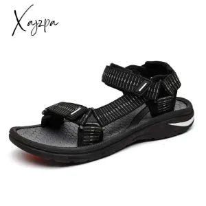 Xajzpa - High Quality Men Sandals Fashion Design Breathable Casual Shoes Light Men Soft Bottom Outdoor Comfortable Beach Roman Sandals