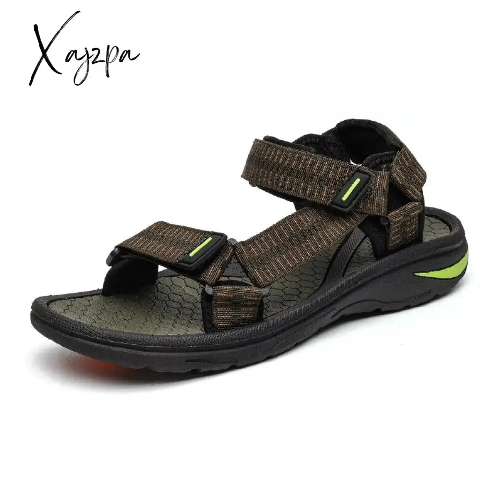 Xajzpa - High Quality Men Sandals Fashion Design Breathable Casual Shoes Light Men Soft Bottom Outdoor Comfortable Beach Roman Sandals